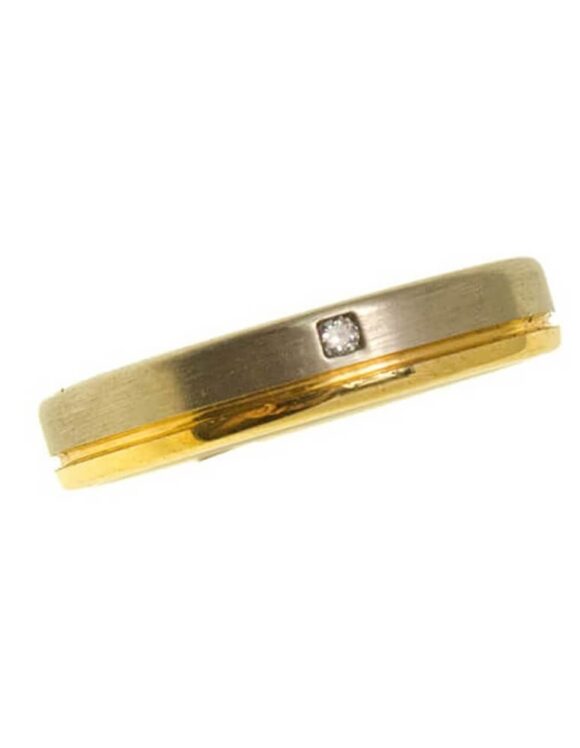 Gold K18 Diamond Wedding Ring -0