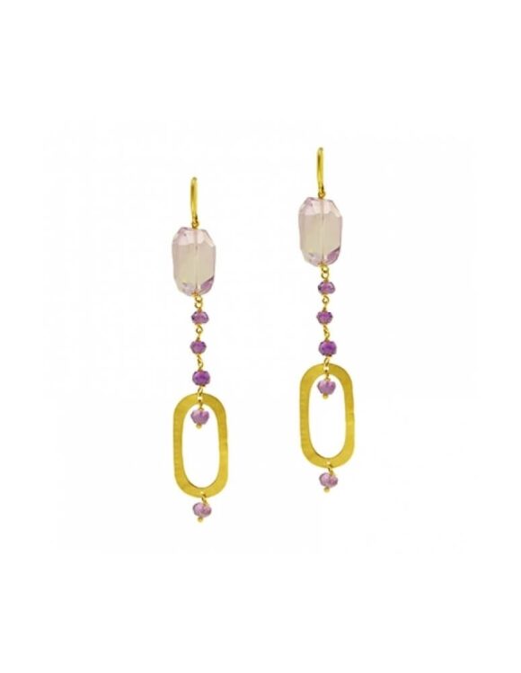 Gold Earrings K18, Amethyst-0