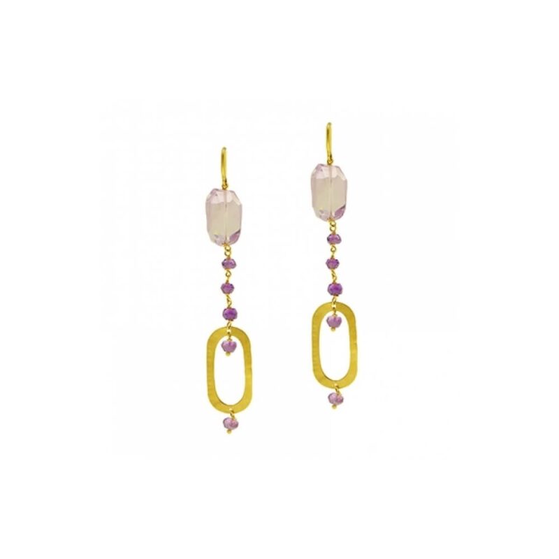 Gold Earrings K18, Amethyst-0