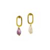 Gold Earrings K18, Amethyst -0