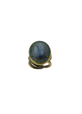 Silver Ring 925. Agate & Quartz-0