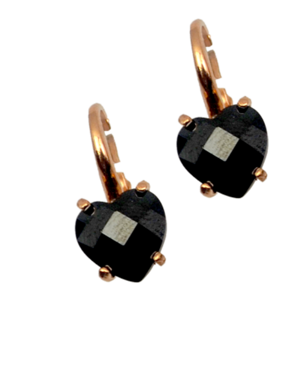 Silver Earrings 925. Onyx.-0