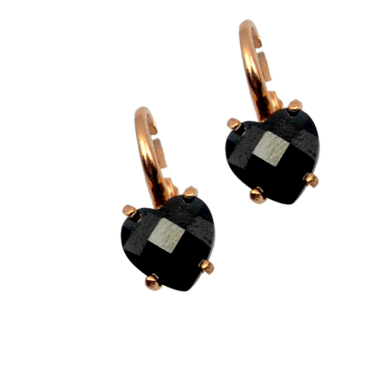 Silver Earrings 925. Onyx.-0