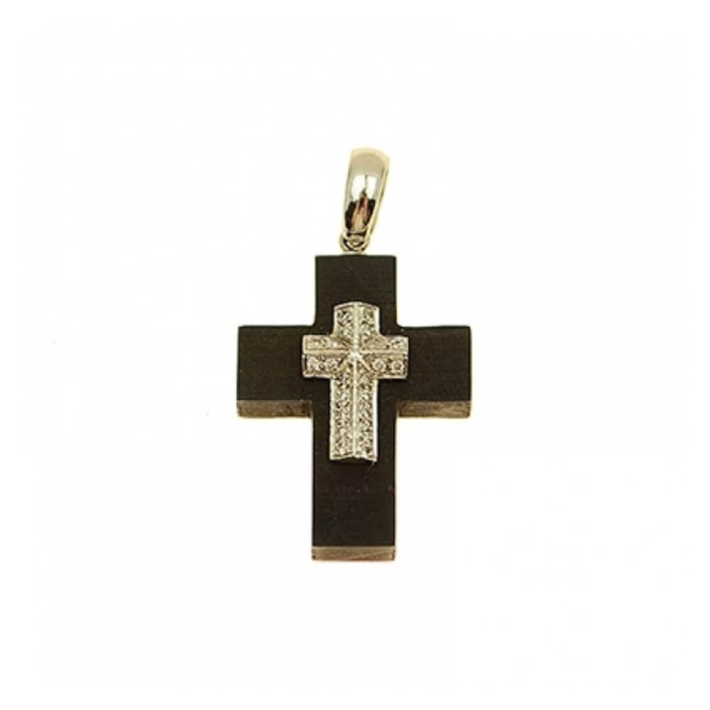 Gold Cross K18, Diamonds 0.12 ct. -2572
