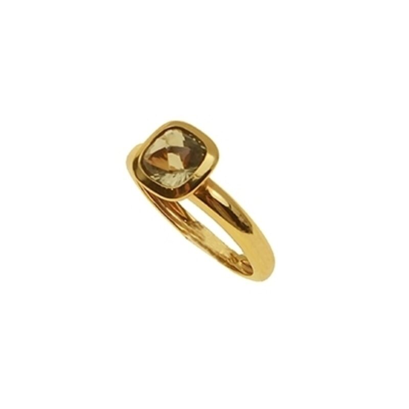 Gold Ring K18, Quartz-0