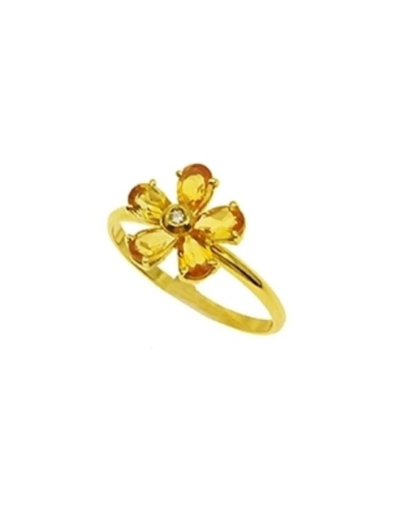 Ring Gold K18 with White Diamonds 0.01 ct.-0