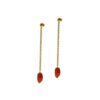 Gold Earrings K18, Coral-0