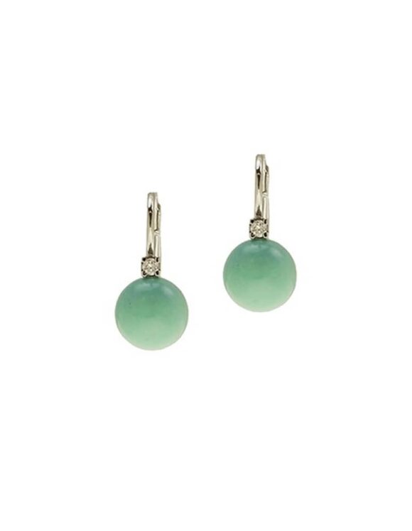 Gold Earrings K18, Diamonds 0.06 ct. -0