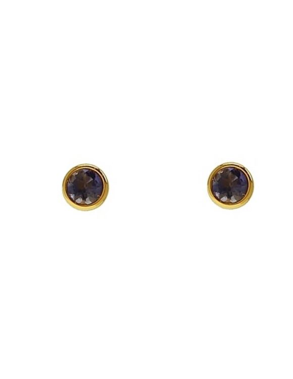 Gold Earrings K18, Amethyst-0