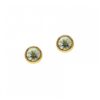 Gold Earrings K18 with Topaz. -0