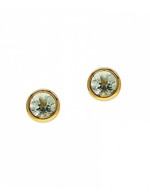 Gold Earrings K18 with Topaz. -0