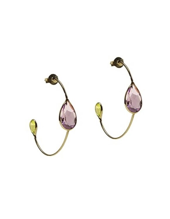 Gold Earrings K18, Amethyst-0