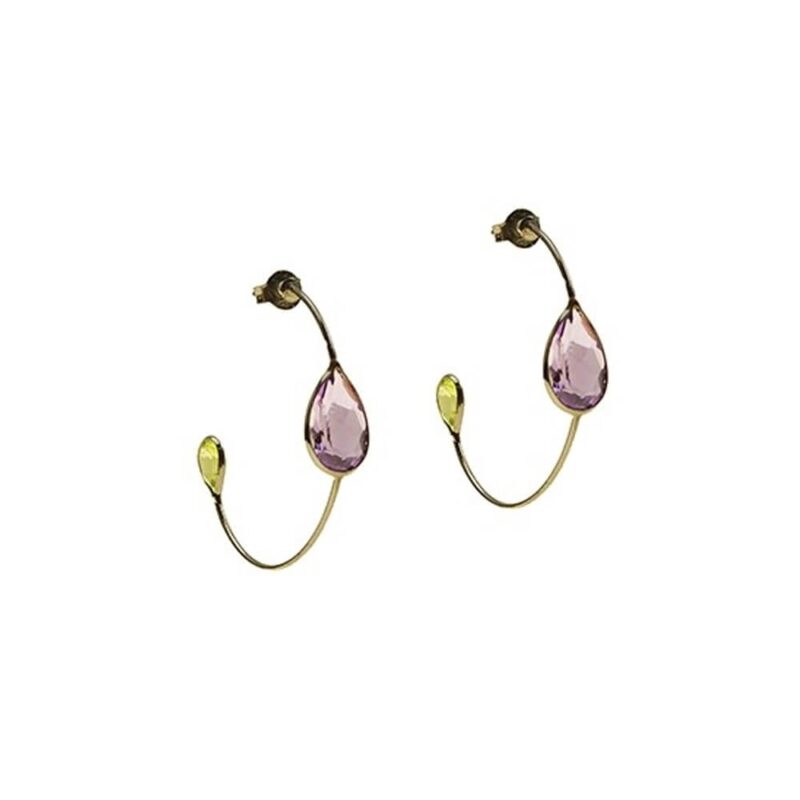 Gold Earrings K18, Amethyst-0