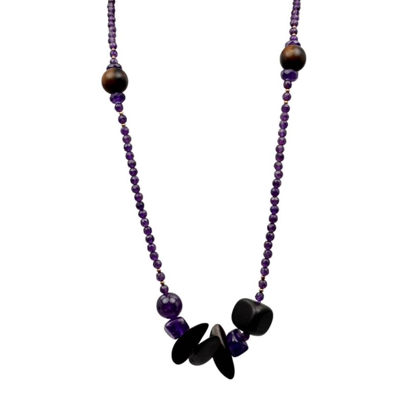 Silver Necklace 925 with Amethyst.-0