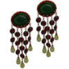 Silver Earrings 925 with Rubies and Emeralds. -0
