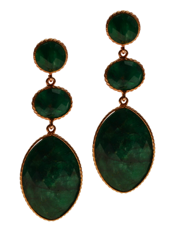 Silver Earrings 925 with Emerald.-0