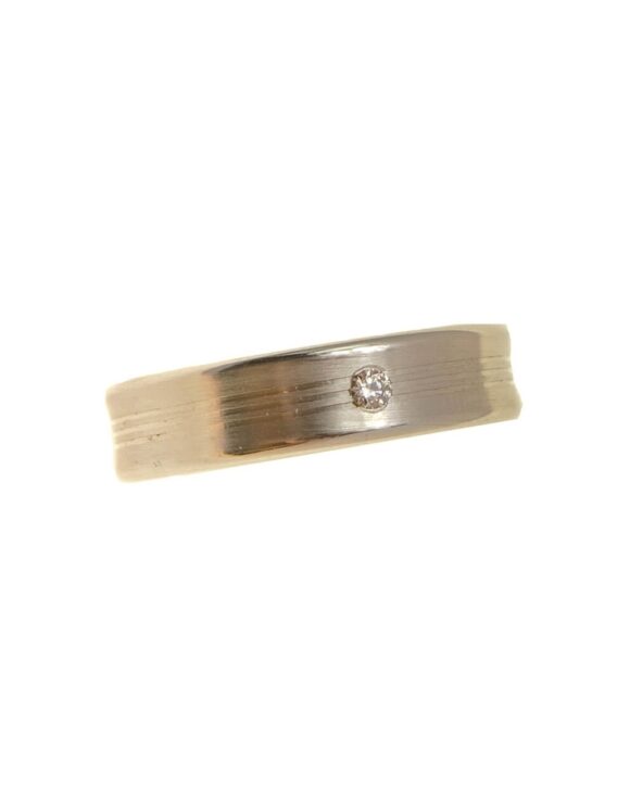 Gold K18 Diamond Wedding Ring -0