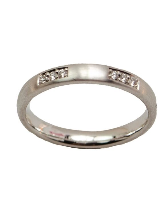 Gold Wedding Ring K18. Diamonds 0.09 ct-0