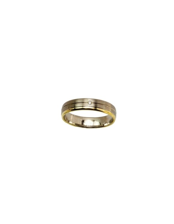 Gold K18 Diamond Wedding Ring -0