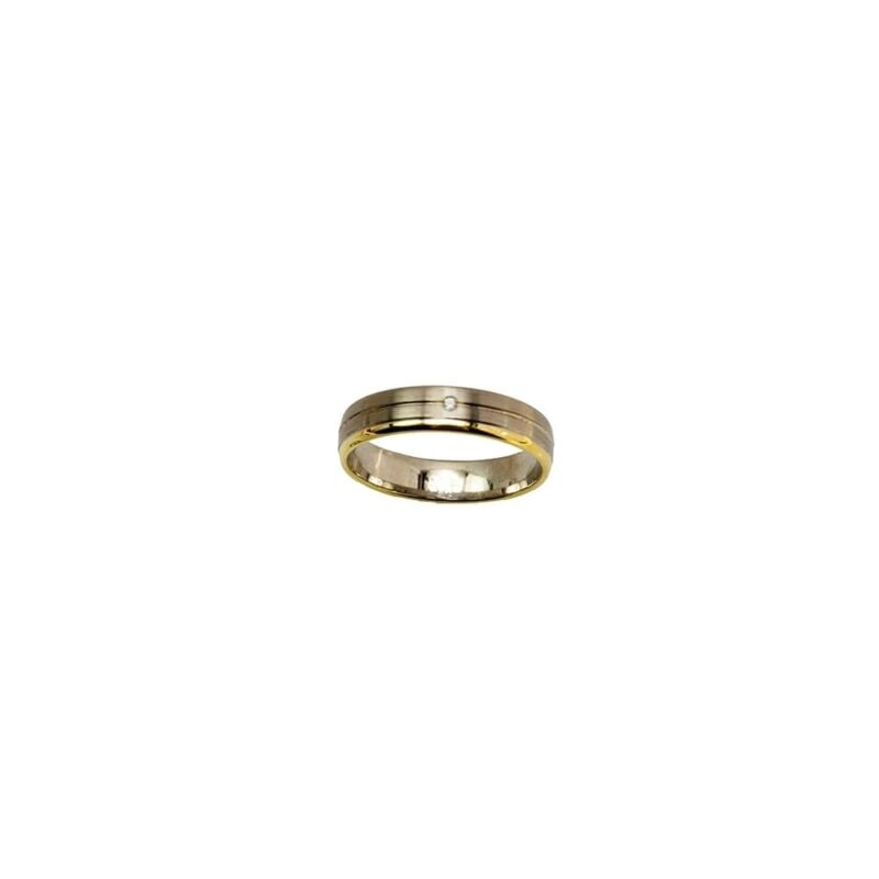 Gold K18 Diamond Wedding Ring -0