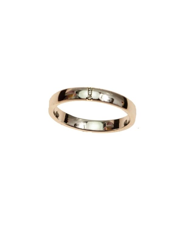 Gold K18 Diamond Wedding Ring -0