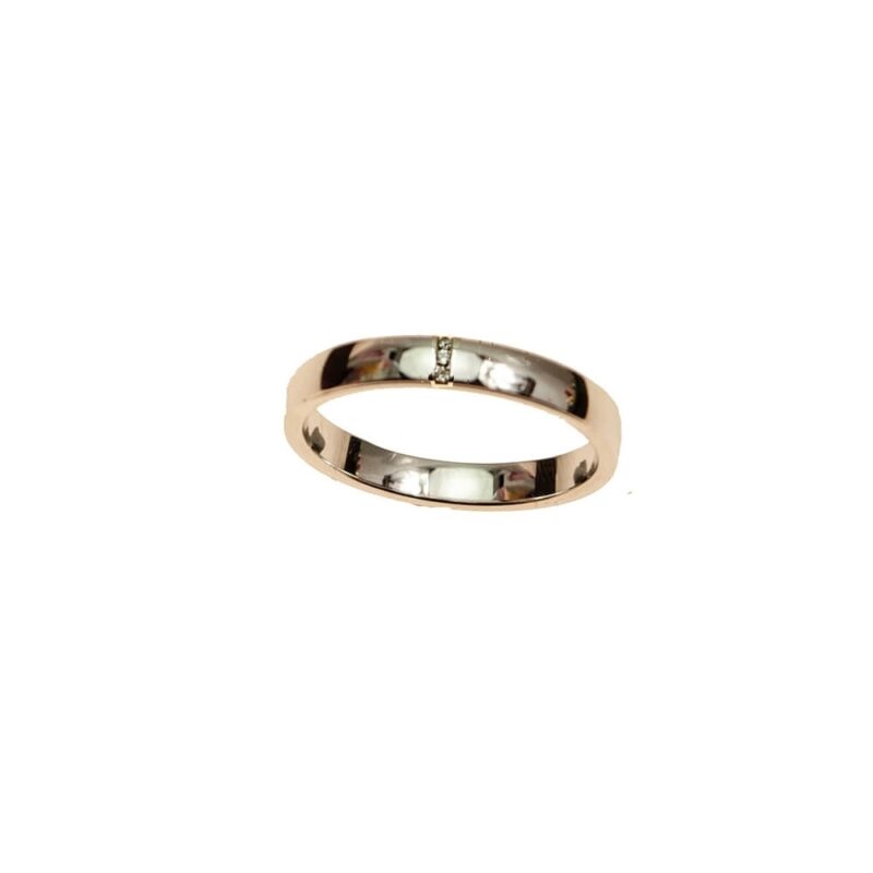 Gold K18 Diamond Wedding Ring -0