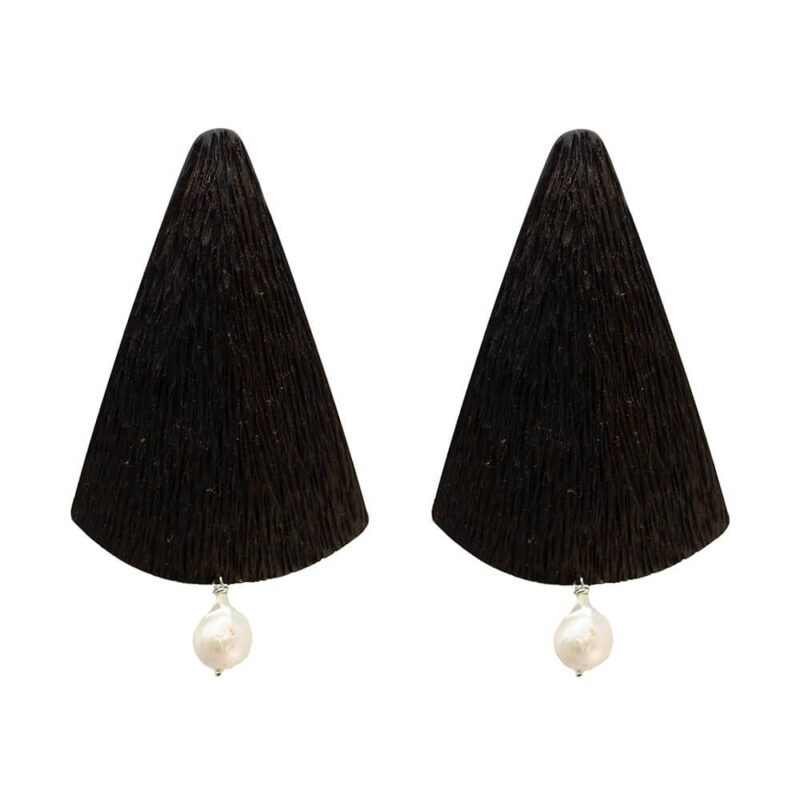 Silver Earrings 925 with Ebony. -0