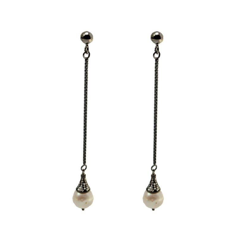 Silver Earrings 925 with Pearl.-0