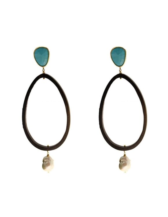 Silver Earrings 925 with Turquoise. -0