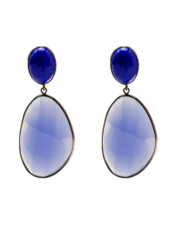 Silver Earrings 925, Lapis Lazuli.-0