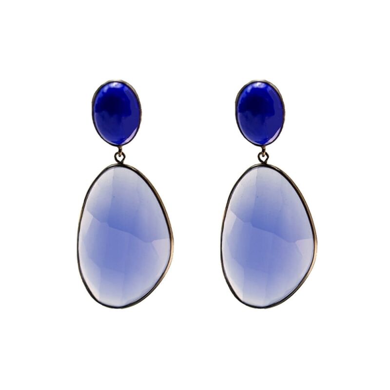 Silver Earrings 925, Lapis Lazuli.-0
