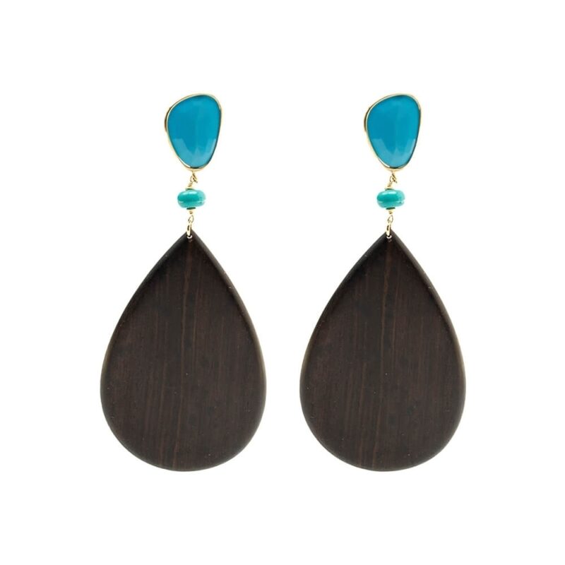 Silver Earrings 925 with Turquoise. -0