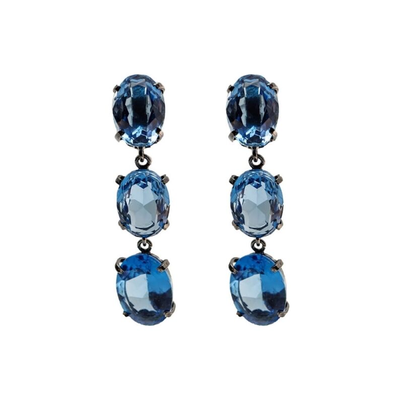 Silver Earrings 925 with Topaz. -0