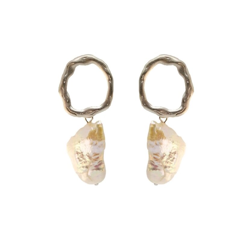 Silver Earrings 925 with Pearl. -0