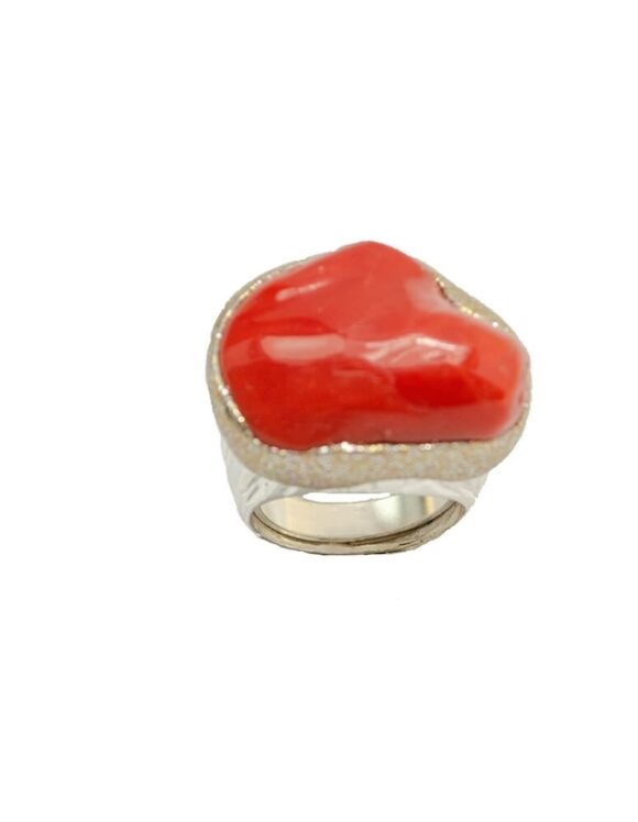 Silver Ring 925 with Coral.-0