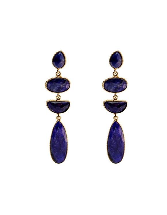 Silver Earrings 925, Sodalite-0