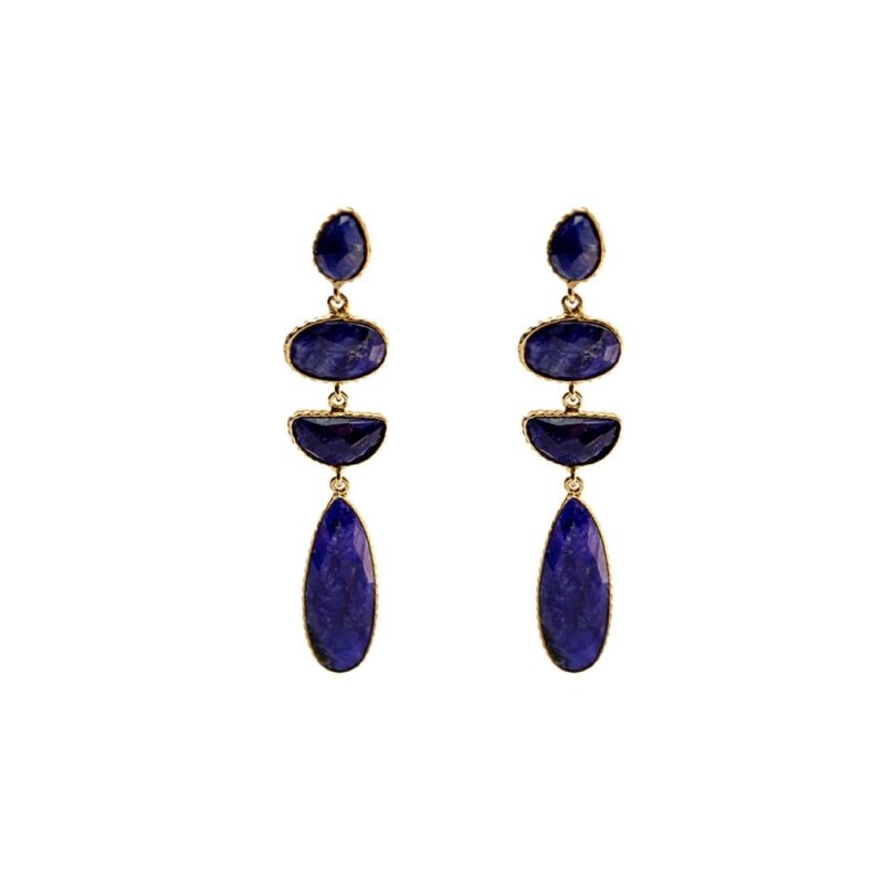 Silver Earrings 925, Sodalite-0