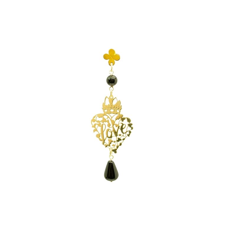 Silver Earring 925, Onyx-0