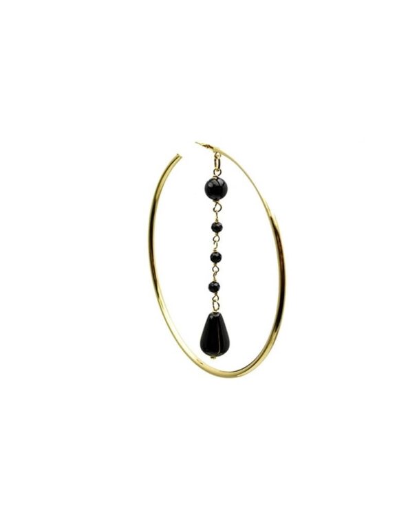 Silver Earring 925, Onyx-0