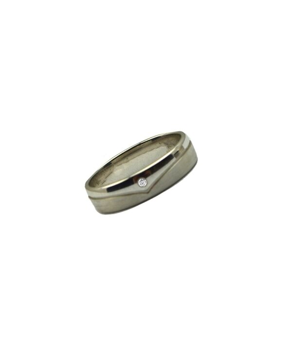Gold K18 Wedding Ring, Diamond 0.008 ct-0