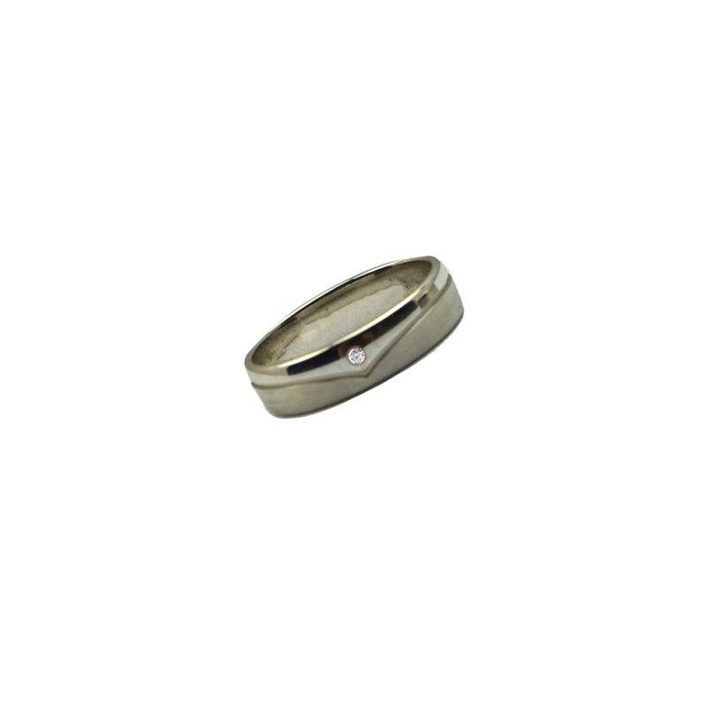 Gold K18 Wedding Ring, Diamond 0.008 ct-0