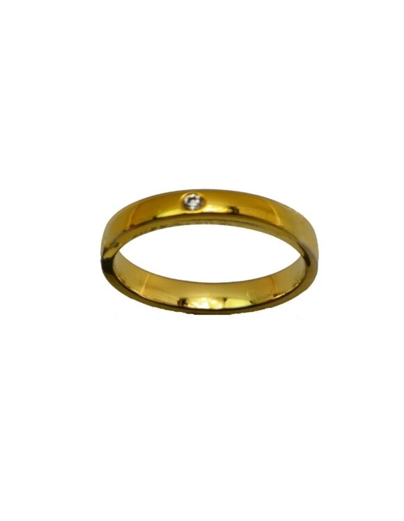 Gold K18 Diamond Wedding Ring -0