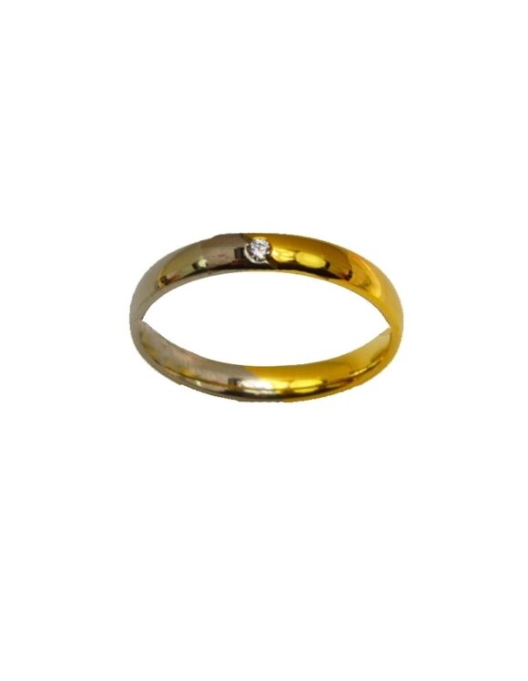 Gold K18 Wedding Ring, Diamond 0.03 ct.-0