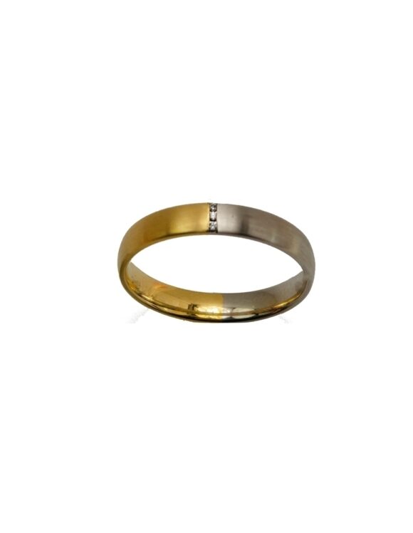 Gold K18 Wedding Ring, Diamond 0.015 ct-0