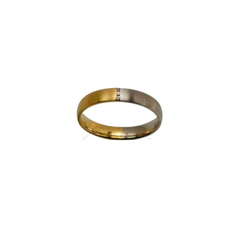 Gold K18 Wedding Ring, Diamond 0.015 ct-0