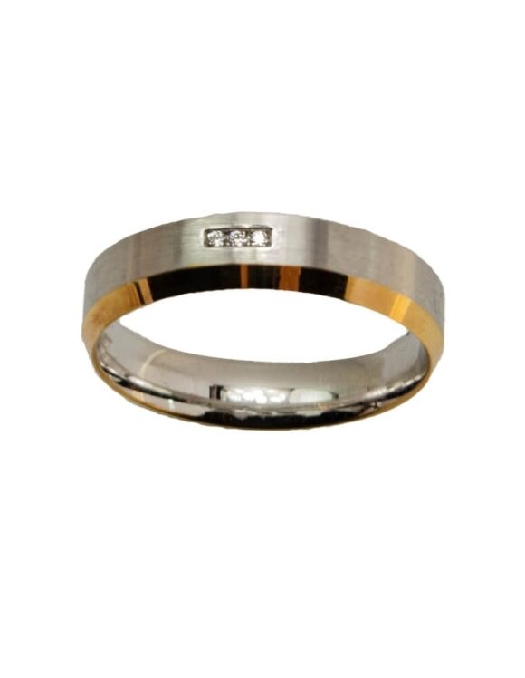 Gold Wedding Ring K18. Diamonds 0.015 ct-0