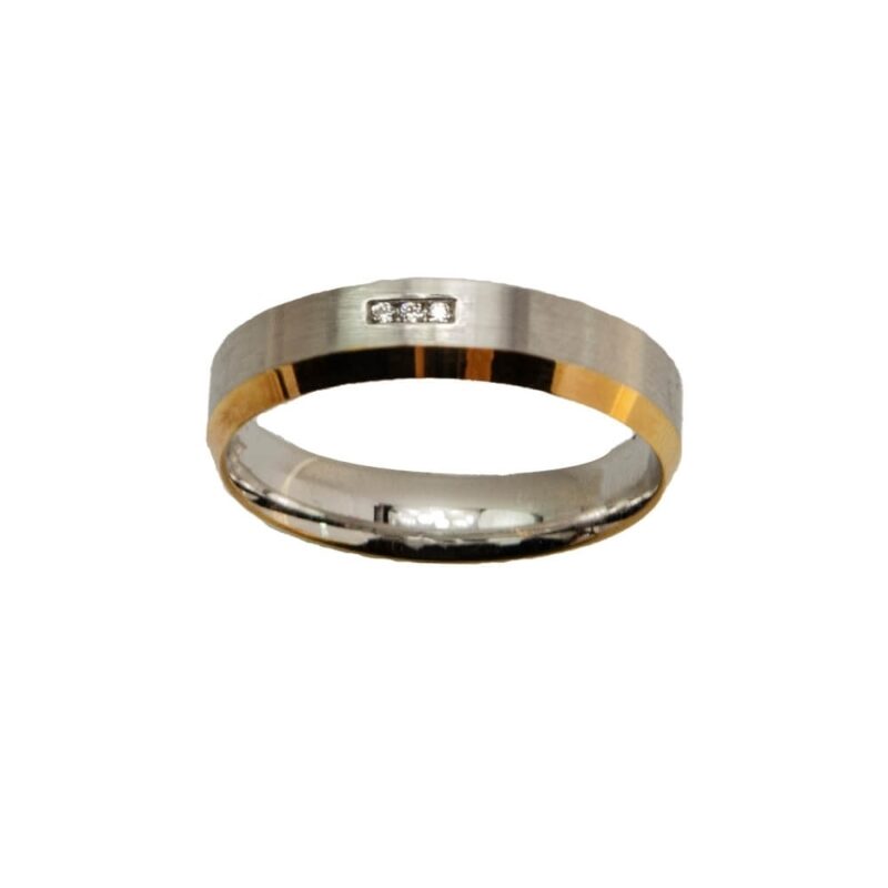 Gold Wedding Ring K18. Diamonds 0.015 ct-0
