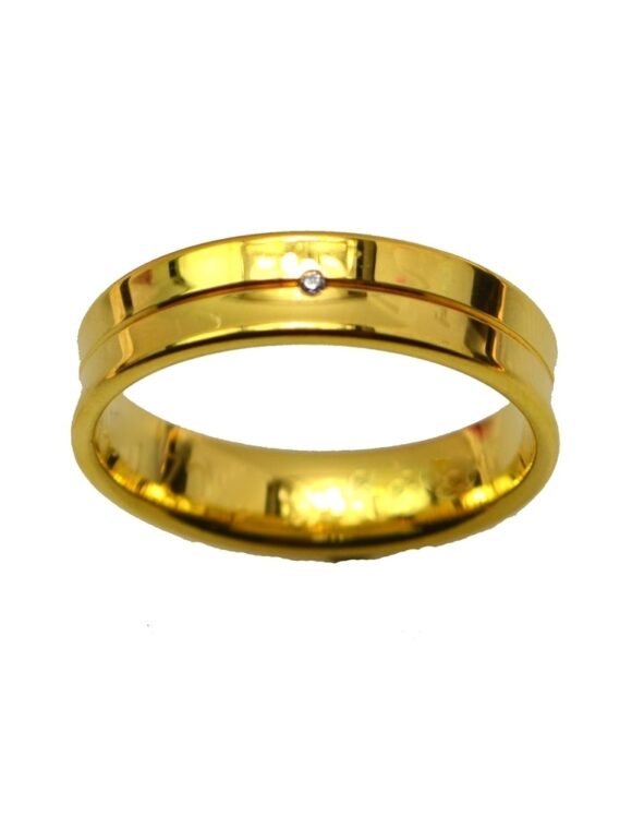 Gold K18 Diamond Wedding Ring-0