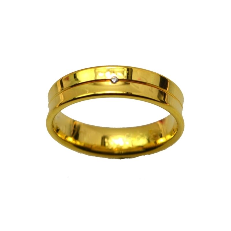 Gold K18 Diamond Wedding Ring-0