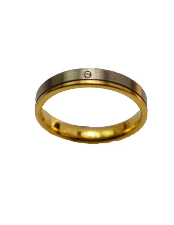 Gold Wedding Ring K18, Diamonds 0.01 ct-0